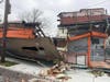 A building partially collapsed in Roselle Park on Thursday.