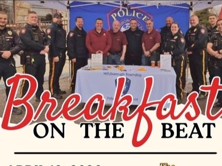 The "Breakfast on the Beat" event will be held on April 19 from 9 to 11 a.m. at the Hillsborough Star Diner at 842 Route 206, Hillsborough.