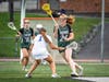 Sydney Kiessling, sophomore #24, moves with speed to Ridge's attacking end.
