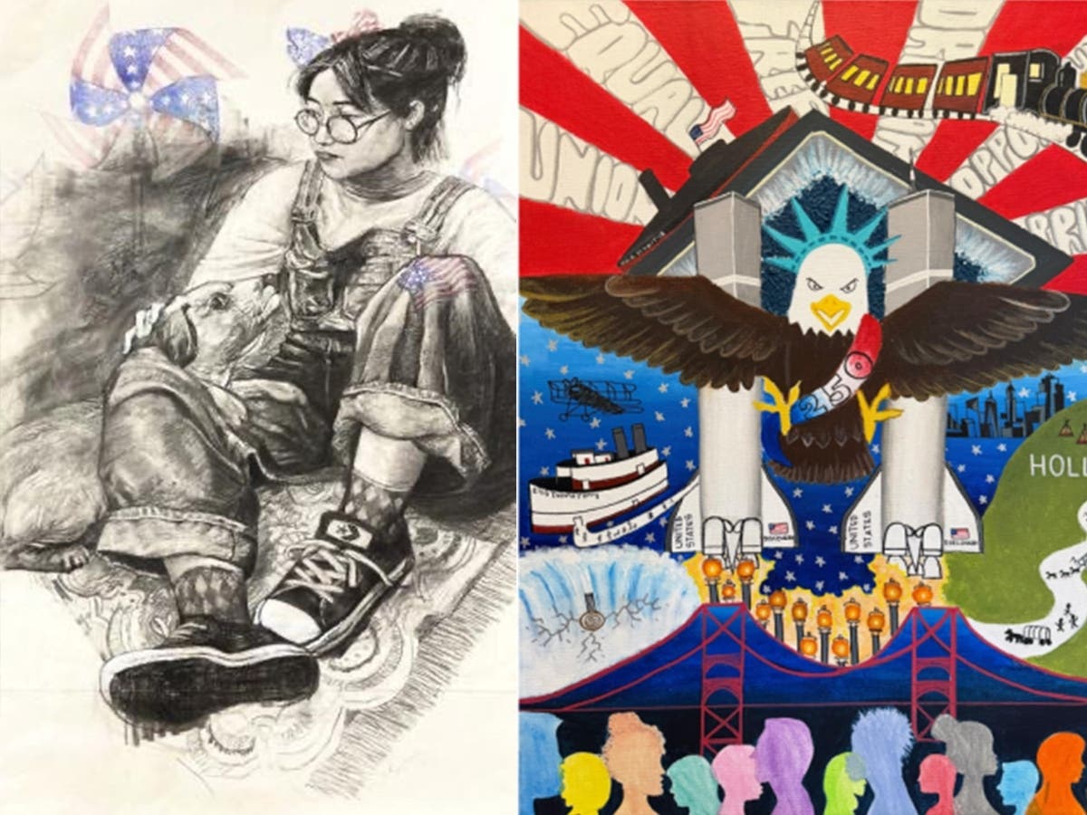 BRHS students Thanushri Krishnakumar of Bridgewater for United We Soar - A 250 Year Journey and Sophia Liu of Branchburg for Fleeting Youth.