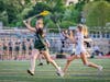 Sydney Kiessling, sophomore #24, speeds past a Bernards defender rips and a bounce shot past the goalie to score.