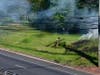 A brush fire sparked along Route 202 in Bridgewater over the weekend.