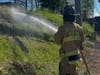 A brush fire sparked along Route 202 in Bridgewater over the weekend.