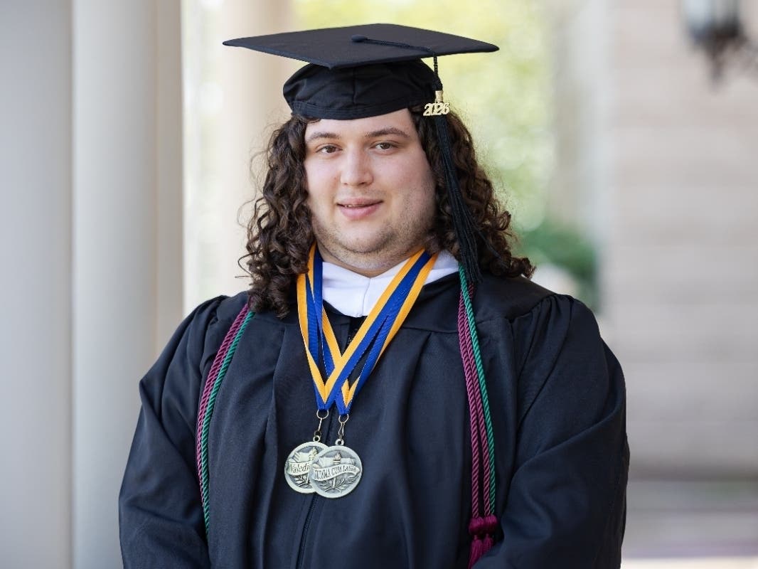 Tanner Sullivan, a communication major and student editor, finished at the top of Centenary's Class of 2026.