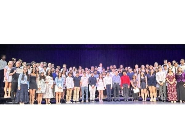 Bridgewater-Raritan High School inducted 94 students into its World Language Honor Societies during a May 21 evening ceremony at the school’s renovated auditorium.