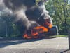 A party bus ignited into flames in Bridgewater on Thursday night.