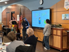 Theater Arts student Ella Ianniello of Bound Brook and HVAC student Daniel Langon of Raritan were among the members of the SCVTHS Environmental Club who spoke to the Bridgewater Senior Citizens Club at the school’s TradeWins restaurant.