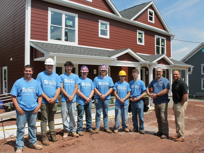 SCVTHS staff and students joined Raritan Valley Habitat for Humanity at a worksite in Whitehouse Station.