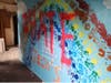 Hateful graffiti sprayed inside the former Lord Stirling School.