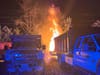 Volunteer firefighters battled an early morning fire in Raritan on Tuesday.