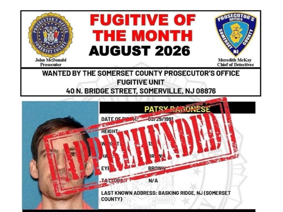 A Basking Ridge man wanted on multiple charges, including drug possession in Somerset County, has been apprehended, said Bernards Township Police Department.