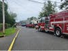 Firefighters are battling a house fire on Oak Street in Bridgewater on Thursday.