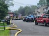 Firefighters are battling a house fire on Oak Street in Bridgewater on Thursday.