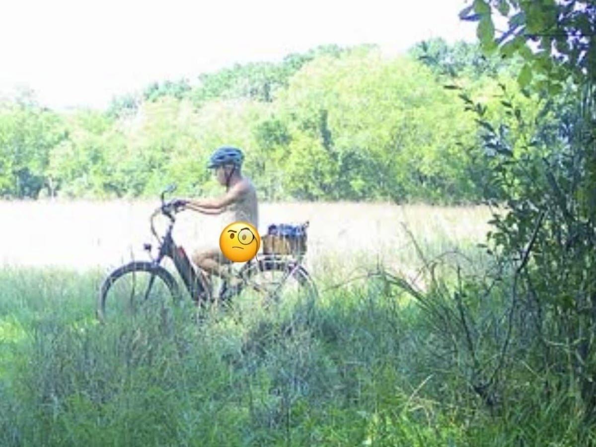 A naked electric bicycle rider is wanted by police in Readington Township.