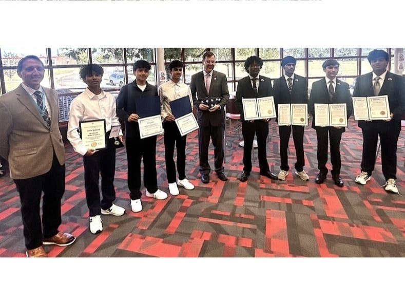 Seven Bridgewater-Raritan High School students were honored Thursday during a ceremony in the school’s Media Center led by U.S. Rep. Tom Kean Jr.