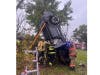 Two people were rescued from an SUV after it crashed off Interstate 78 and became stuck in a tree on Sunday, first responders said.