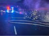 An SUV burst into flames on the Garden State Parkway in Clark on Monday.