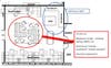 Enhanced image of floor plan where sales and on-site marijuana use are proposed.