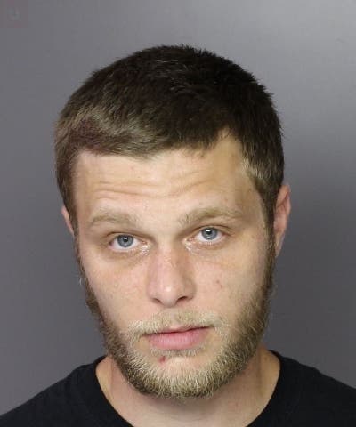Steven Dunleavy, 30, s accused of twice robbing a Feasterville Giant store of cases of the energy drink.
