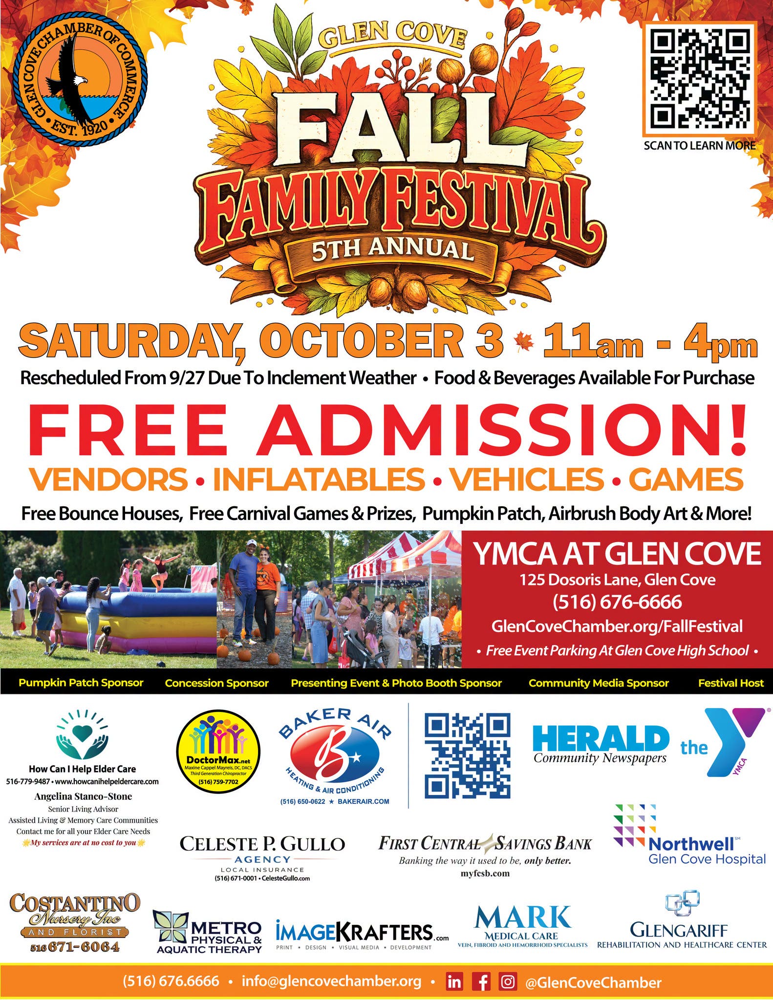 RESCHEDULED: 5th Annual Glen Cove Fall Family Festival - Saturday, October 3 • 11am - 4pm