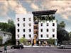 Rendering of the planned QUARTERS co-living site set to open in Austin at 1108 Nueces St.