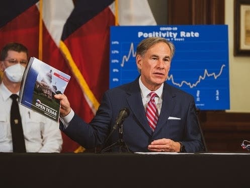 Gov. Greg Abbott said the current spikes in coronavirus illness are 'unacceptable, but Texas won't shut down.