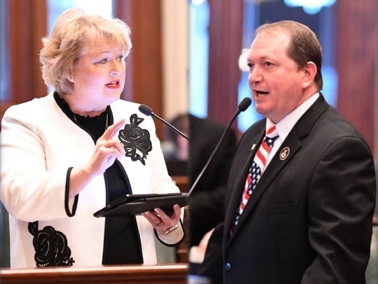State Rep. Terri Bryant (left) and State Rep. Tom Weber (right).