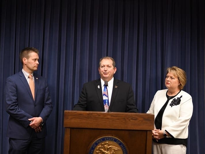 From left to Right: State Representatives Joe Sosnowski (R-Rockford), Tom Weber (R-Lake Villa) and Terri Bryant (R-Murphysboro).