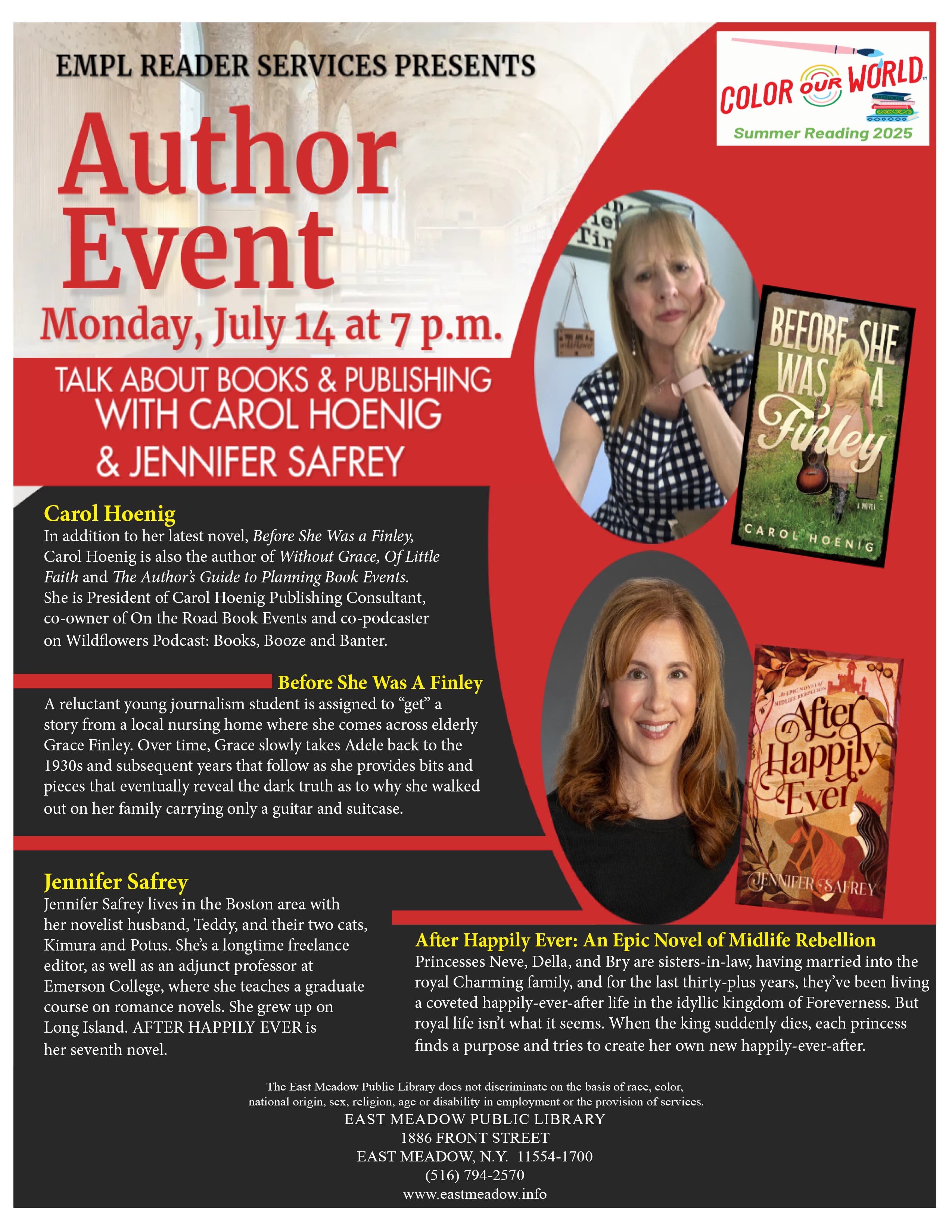 Author Event: Carol Hoenig & Jennifer Safrey