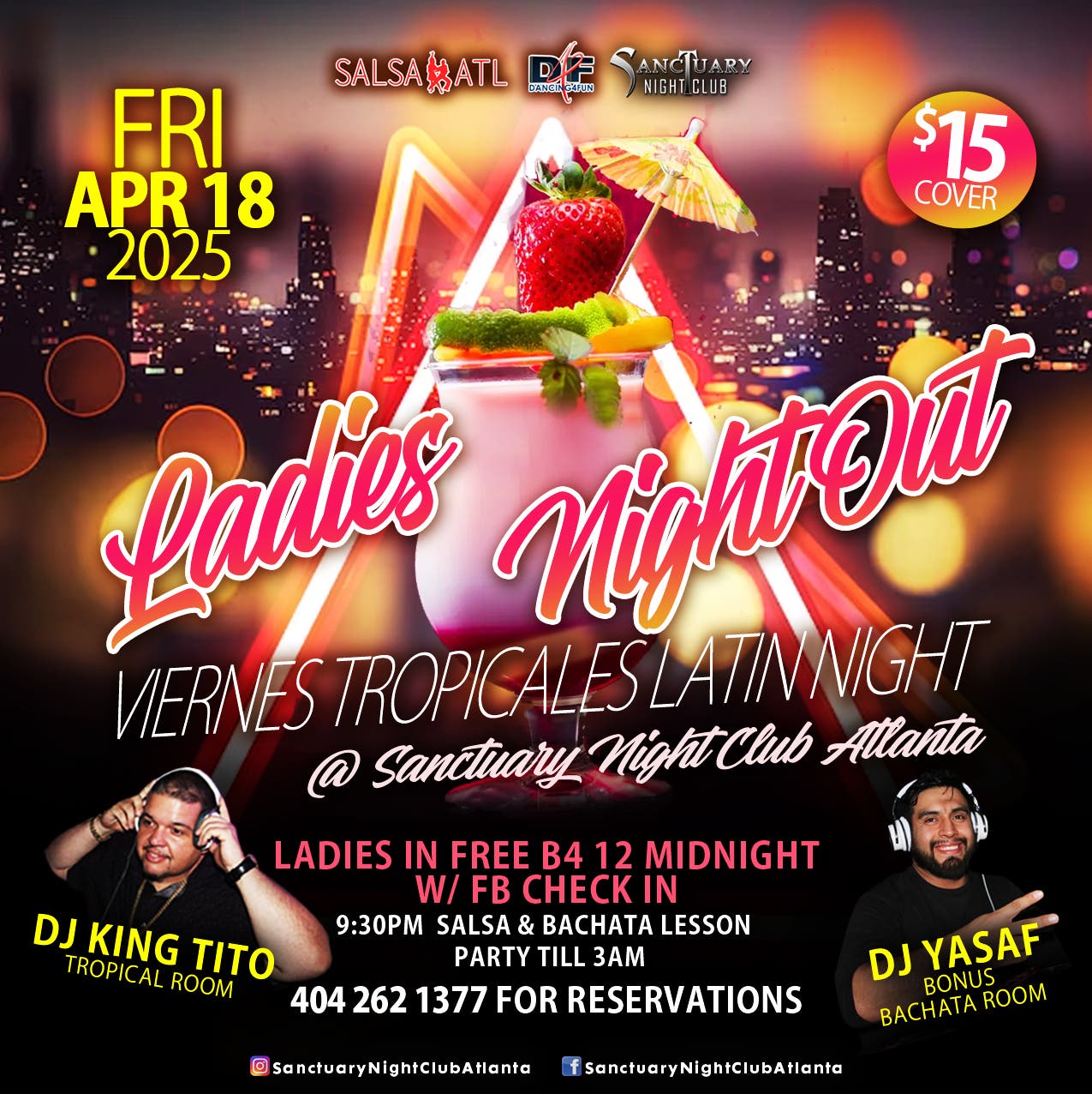 Apr 18 | Ladies Night out Latin Night Atlanta - Bonus Bachata Room ...