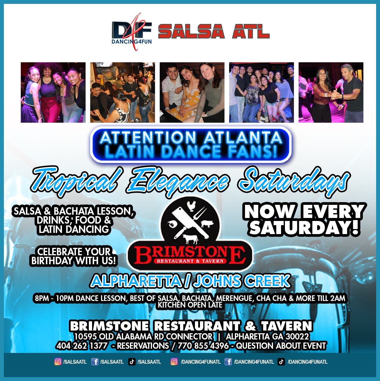 Salsa ATL's Tropical Elegance Saturdays Latin Night Alpharetta