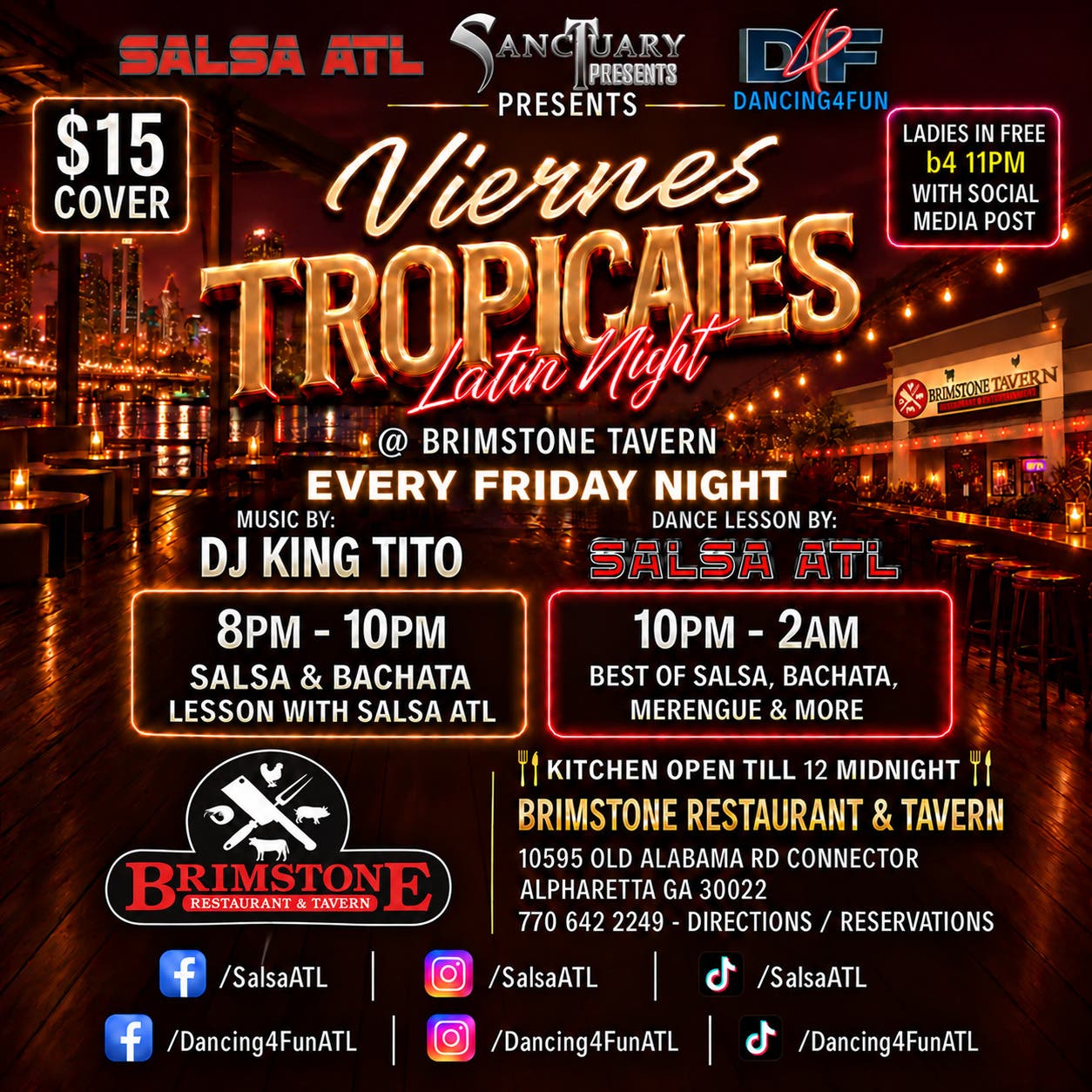 Viernes Tropicales Latin night Fridays @ Brimstone Tavern