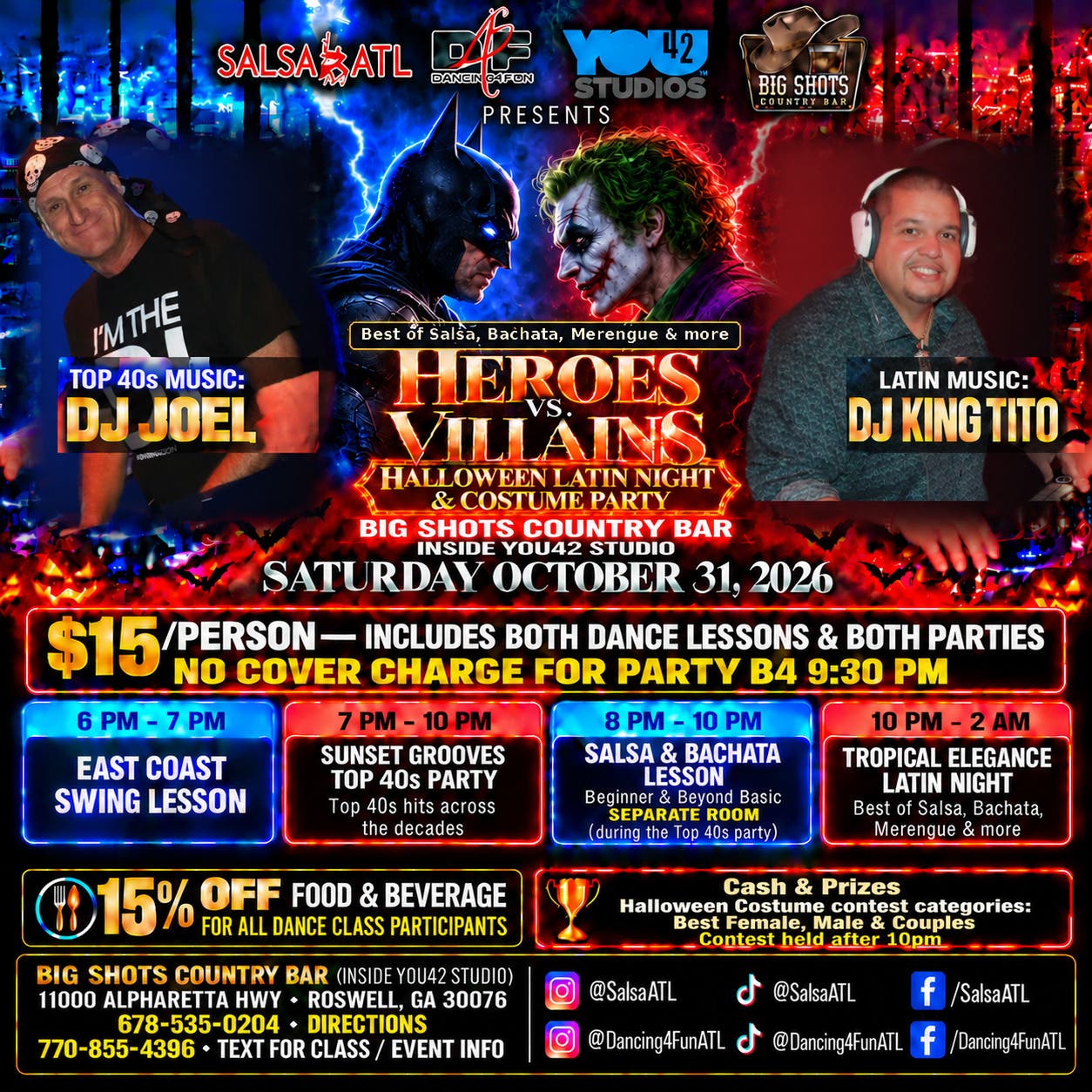 Heroes Vs Villains Halloween Costume Party & Latin Night