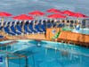 The Carnival Panorama offers 3 swimming pools and 6 heated whirlpools. Four of the whirlpools are cantilevered. 