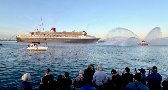 Two Queen Mary Ships Unite In Long Beach. Photo Jill Weinlein