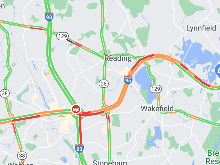 Route 128 Backed Up After Crash At I-93 Interchange | Woburn, MA Patch