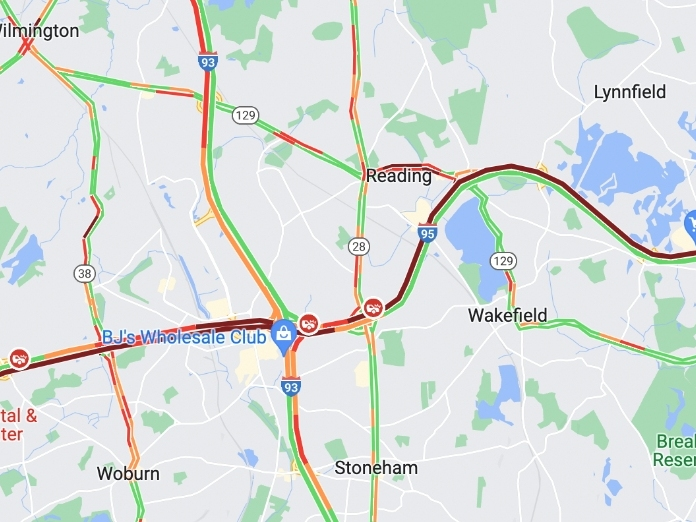 Route 128 North Closed, Both Directions Have Major Delays | Woburn, MA ...