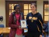 frosh Kyra Hayes -- MIP with coach T.