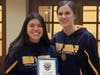 senior Jennifer Rios -- Tiger award with coach T.