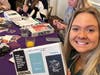Alycia Szyszko and other attendees create time capsules to store the goals and career plans they develop throughout the day so they can monitor their progress over time.