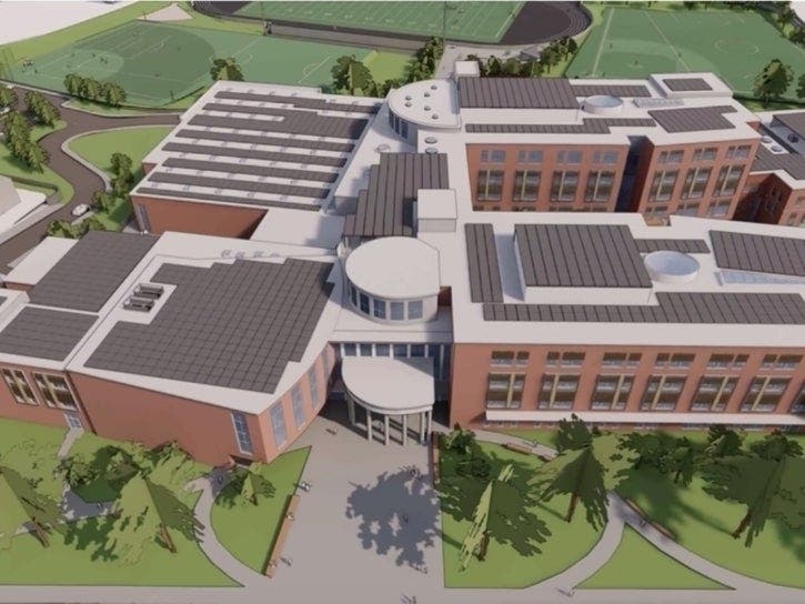 A rendering of the new Arlington High School. 