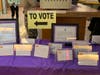 The scene at the Somerville police station (Ward 2, Precinct 1) on Election Day Tuesday.
