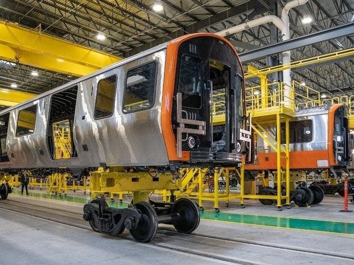 An Orange Line train came off the tracks in the Wellington rail yard Monday.