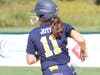 Milford's Alyssa Joye hustles into second with a double