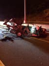 The Norwalk Fire Department responded to a single-car accident on I-95 in Norwalk on Wednesday, April 24, 2019.