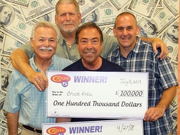 Bruce Rosa (center) of Stamford is joined by (L-R) Bob Faillaci, Peter diSpagna and Michael Lupinacci.