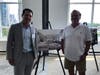DECD Commissioner David Lehman (L) and Sema4 CEO Eric Schadt (R) at Sema4's new facility on Southfield Avenue in Stamford.