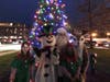 Santa Claus, Frosty, Rudolph and two of Santa's elves delight the crowd at Greenwich's holiday tree lighting outside Town Hall on Dec. 6, 2019.