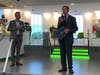 U.S. Sen. Richard Blumenthal, D-Conn., speaks during a ribbon cutting ceremony held Friday at the Norwalk Art Space on West Avenue.