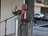 Mayor Harry Rilling speaks during a ribbon cutting ceremony Wednesday at Harbourside SoNo, a new 129-unit luxury apartment community in South Norwalk.